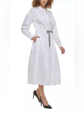 KARL LAGERFELD PARIS
Women's Cotton Tie-Waist Maxi Dress